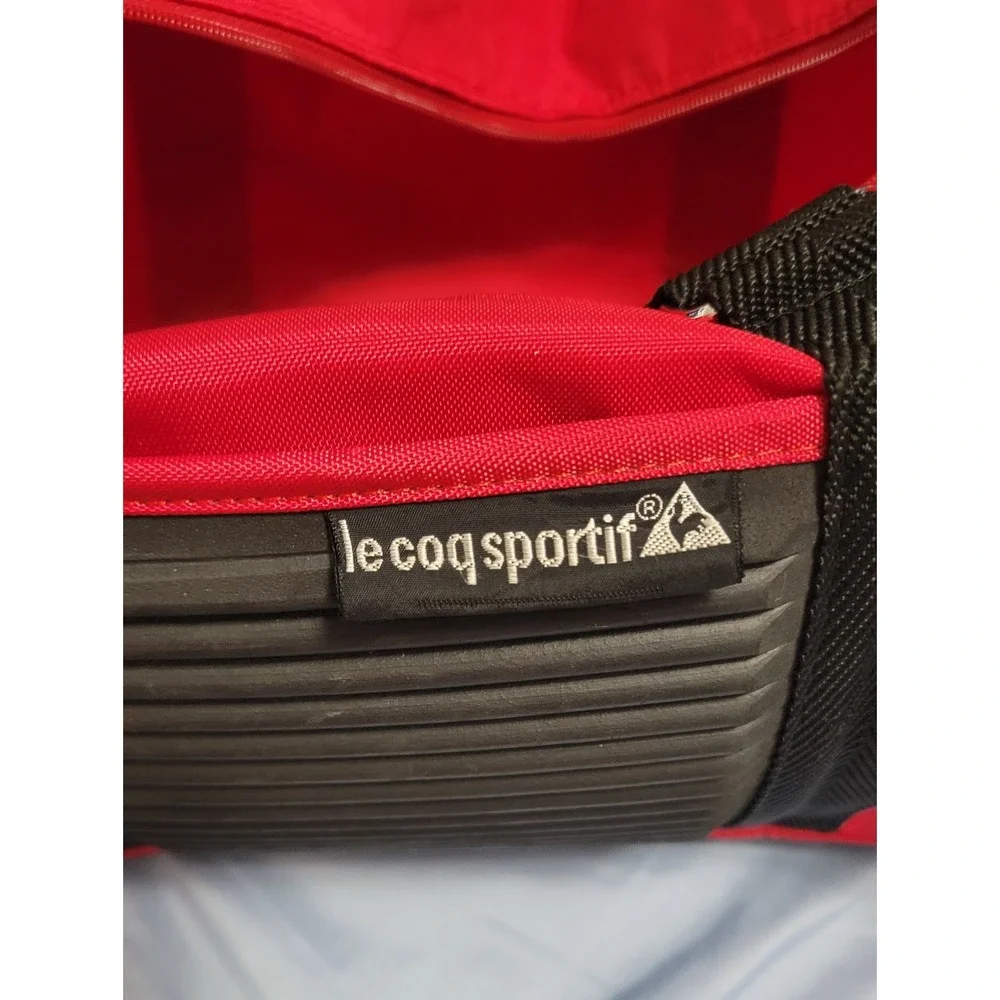 Le Coq Sportif Red Duffel Bag Shoulder Bag With Protective Panel